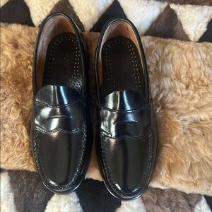 NEW BASS Weegeens Black Leather Penny Loafers 6 C